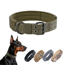 EXCELLENT ELITE SPANKER 1.5" Width Military Dog Collar Adjustable Metal D Ring & Buckle Working Dog Collar for Medium Large Dogs(RGN-XL)