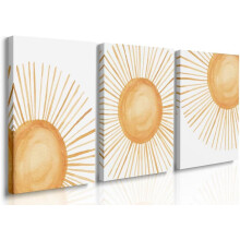 Boho-Sonnenuntergang-Wandbild-Set für Kinderzimmer, 3-teilig, 12"x16", Sonnenaufgangs- und Sonnenschein-Design, abstraktes, neutrales Dekor im