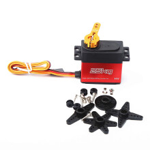Servo à prova d'água IP66 25T para carros, barcos e aviões RC 1/10 e 1/12 – Engrenagens de cobre, torque de 180, vermelho Buzhi