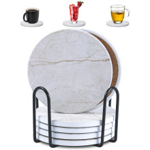 Round Ceramic Coasters Set of 6