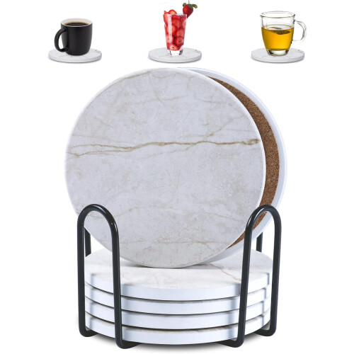 Round Ceramic Coasters Set of 6