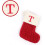 Weihnachtsstrümpfe mit Initialen, rot-weiß gestrickt, 7,1 Zoll 1