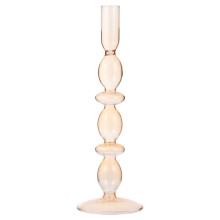 Retro-Kerzenhalter aus Glas, hellbraun, 1 Stück