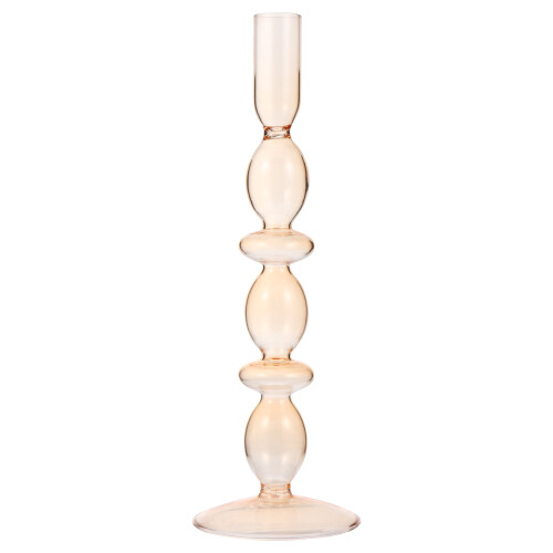 Retro glasslysestake lys brun 1 stk