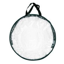 Sac de rangement transparent en PVC pour couronnes et décorations de fêtes, forme ronde avec poignée, grande taille 61 x 61 x 15 cm pour un