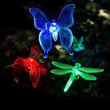 Tuinverlichting op zonne-energie – Meerkleurige LED, vlinderdesign, voor buitenpaden en gazon, compatibel met opladen via zonne-energie