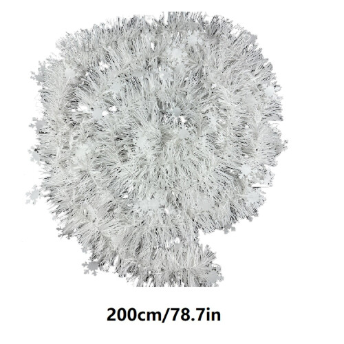 Weiße Schneeflocken-Lametta-Girlande, 200 cm 2