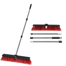Large-sized long-handled stiff-bristle floor brush