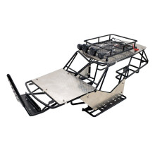 Carroceria com gaiola de proteção metálica para Axial Wraith RC em escala 1/10, com rack de teto e estribos laterais, preta.