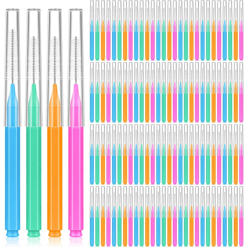 160 Pcs Interdental Brushes for Braces, 4 Sizes, Soft & Bendable – Compatible with Braces