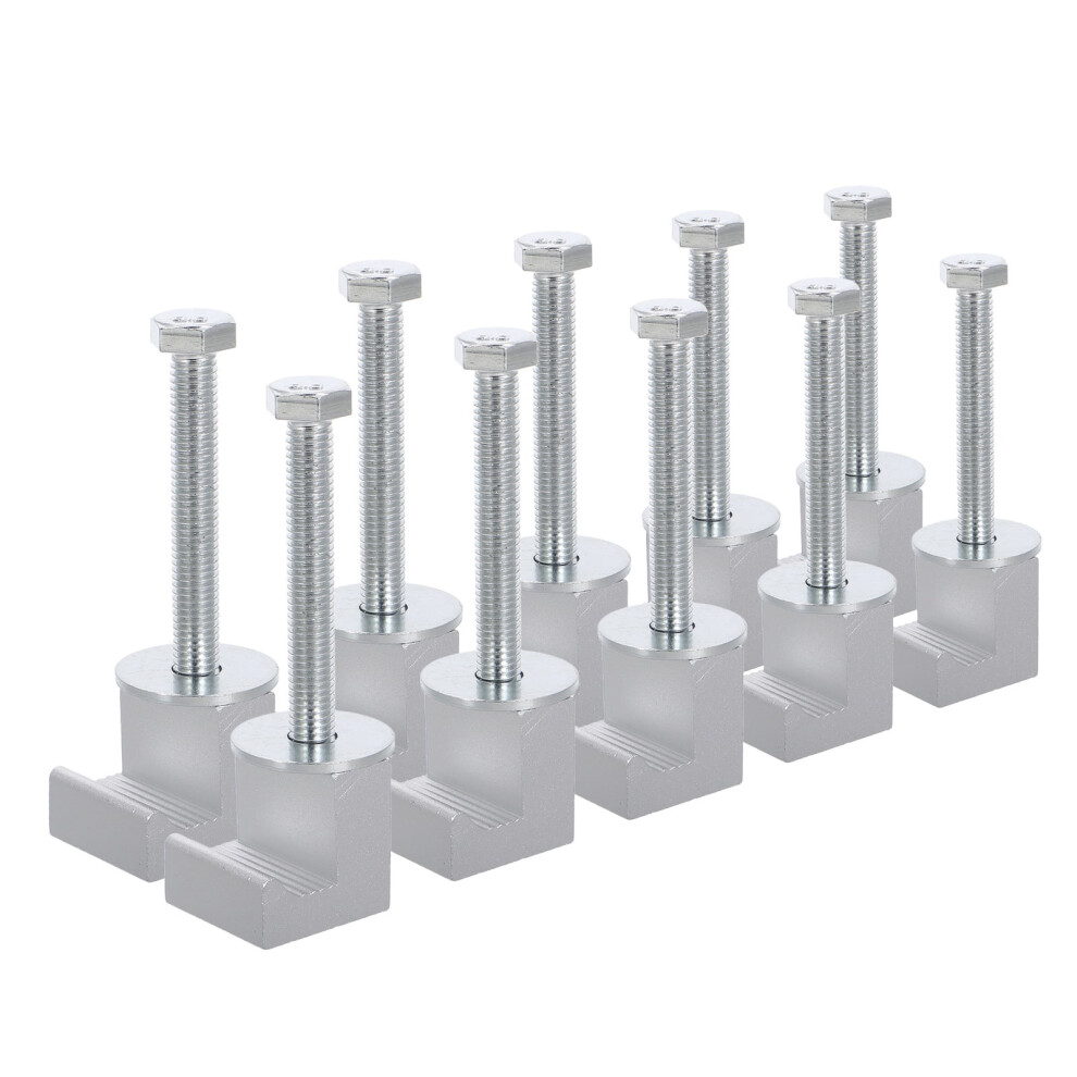 10Pcs Aluminum J Hook Clamps For Truck Tool Boxes Pickup Truck Tool Box Tie Downs Aluminum J Hook For Pickup Truck Bed Accessories Silver 9130661679664