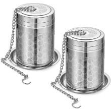 Lot de 2 grandes passoires à thé en acier inoxydable, infuseurs à mailles fines pour thé en vrac, épices et assaisonnements – Compatibles avec