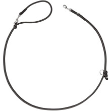 HUNTER SOHO Round Mini Adjustable Dog Lead Black Cowhide 3-Way Adjustable Soft & Smooth Lightweight and Robust for Small Dogs and Puppies Made in