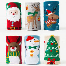 Christmas Socks for Children Socks Christmas Gift Kid Socks for Kid Boy Girl 6 Pairs Winter Warm Holiday Cotton Socks