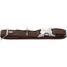 HUNTER Sofia Aluminium Strong Collar Brown Faux Leather Nappa Look Fully Adjustable Robust Aluminium Click Fastener Brilliant Colours Made in Germany