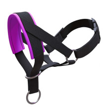 Dog Head Collar with Padded Fabric, Head Harness for Dogs, Anti pulling Head Halter Collar, Adjustable and Easily Control (S, Purple)
