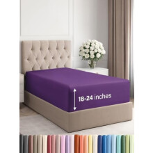 Hvid King-stræklagen ekstra dyb 45-61 cm