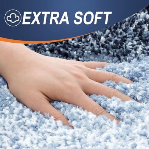 Tapete de corredor para banheiro azul marinho 47x24 polegadas em microfibra com 1
