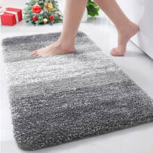 Mikrofiber shaggy badetæppe gråt rektangulært 30x20 tommer