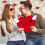 Red Cotton Plush Pillow 38x35cm 4