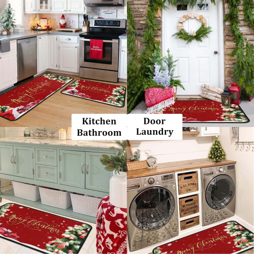 Christmas Kitchen Rugs Set of 2 2