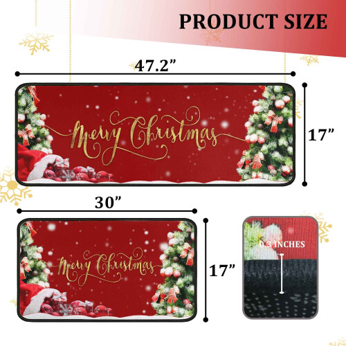 Christmas Kitchen Rugs Set of 2 1