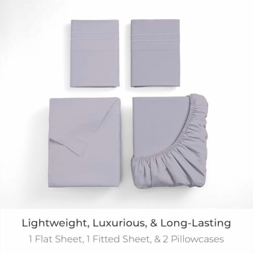 Ensemble de draps en microfibre pour lit Queen, 4 pièces 2
