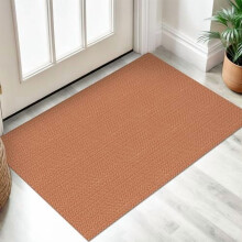2x3 Washable Woven Area Rug, Non-Slip Rubber Backed, Rustic Orange – Compatible with Entryway, Kitchen & Front Door