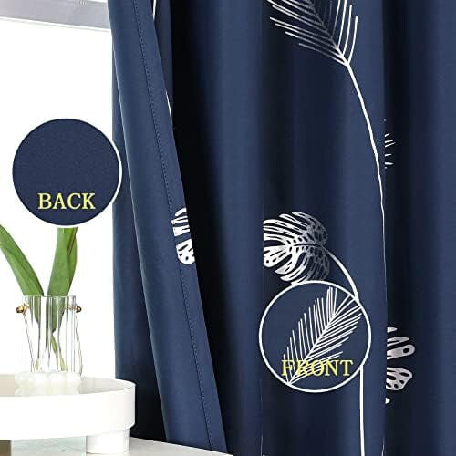 Navy Blackout Curtains 52x84 in, Polyester Thermal Panels, 2