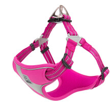 Dog Harness Safety Vest Step-in Style Reflective Adjustable Comfortable TLH5991(Fushcia,S)