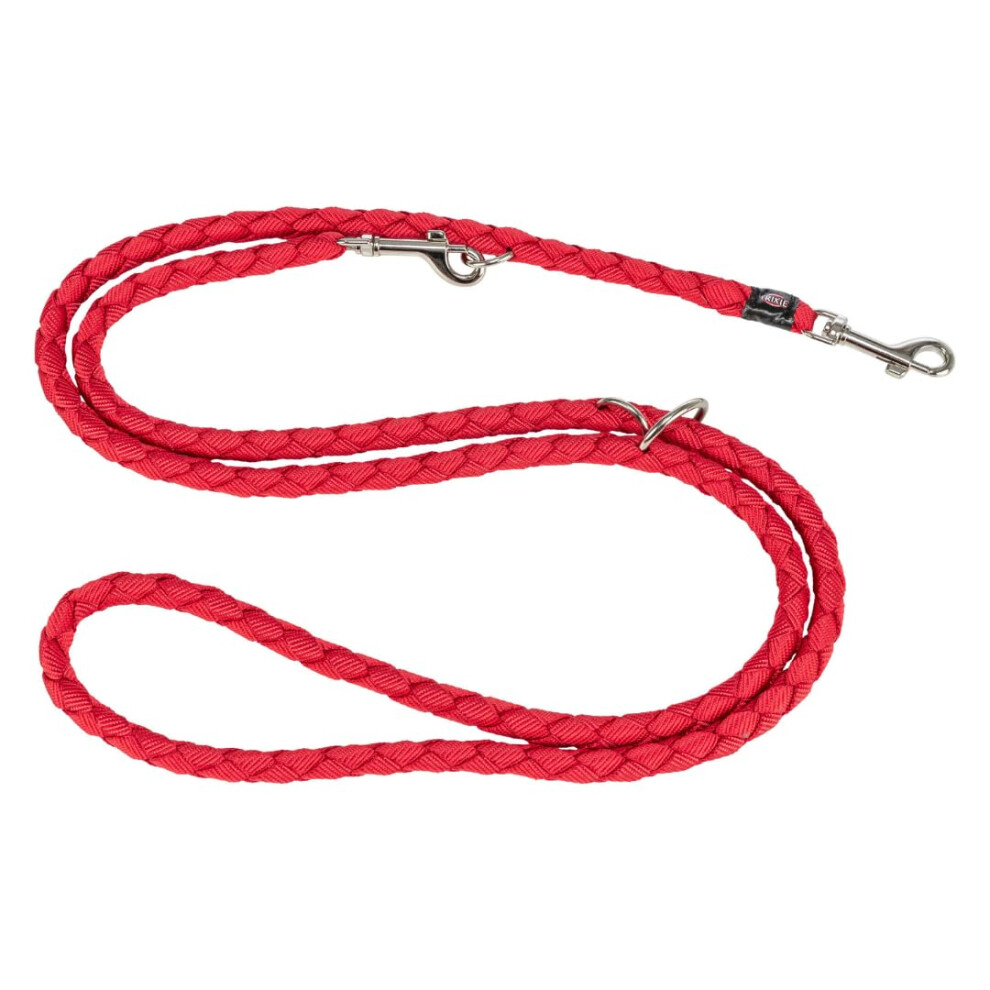 Trixie Dog Lead Cavo V-Leash S?M, 78.74 Inches, ? 0.47 Inches In - Adjustable Leash For Outdoor Activities - For Small To Medium-Sized Dogs Red