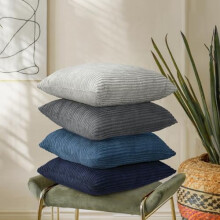 Set di 4 federe in velluto a coste da 45x45 cm