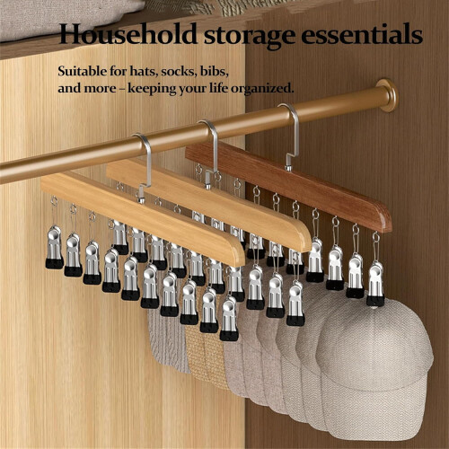 Closet Organizer with 10 Clips - Adjustable Stainless Steel 1