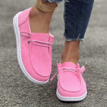 Womens Breathable Boat Shoes for Women, Womens Slip On Shoes Loafers Casual Deck Shoes, Womens Lightweight Canvas Lace Up Loafers