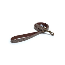 Ancol Heritage Collection Herringbone Dog Lead - Brown Nylon Fashion Lead with Country Inspired Design - Durable Weather Resistant Pet Walking