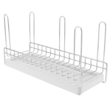 Escorredor de garrafas de cozinha em aço inoxidável 304, cor prata, com grande capacidade e design compacto para melhor aproveitamento do espaço.