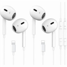 2-Pack Wired Earbuds Compatible with iPhone 14/13/12/11/XR/XS/X/8/7/SE/Pro/Pro Max – Noise Reduction, Mic & Volume Control