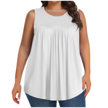 Plus-Size-Tanktops für Damen, Sommerblusen, Tuniken, ärmellos, elegant, lässig, locker geschnitten, Größen 1X-5X