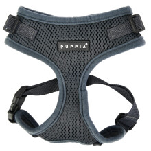 Puppia RiteFit Dog Harness Mesh Over-The-Head All Season No Pull No Choke Walking Training Adjustable Neck & Chest for Small & Medium Dog - Grey -