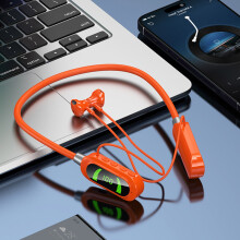 Bluetooth-hörlurar med halsband, 200H extra långa trådlösa stereohörlurar med halsband och mikrofon, balanserade element och in-ear-headset -