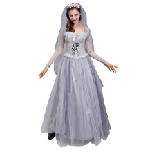 Kvinnors Klänning Enfärgad Halloweenklänning Vuxen Cosplay Gotisk Brudklänning Aftonklänningar Festklänning