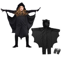 Halloween-jumpsuit met capuchon voor meisjes, perfect voor peuterfeestjes en als verkleedoutfit.