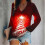 Pull de Noël pour femme, col en V, manches longues 4