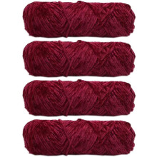 4 Skeins Chenille Yarn, Blanket Yarn for Knitting Chenille Velvet Fancy Yarn for Crochet Weaving DIY Craft Total Length 4180m (4190yds, 4100g)