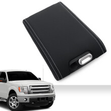 Tapa del reposabrazos de la consola central, color negro, compatible con Ford F-150 2009-2014.