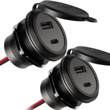 12V USB nabíječka do auta s hliníkovým duálním portem, 30W PD + 18W QC3.0