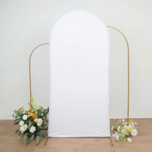 BalsaCircle, 7ft, alb, cu fermoar rotund, din spandex mat, pentru nuntă, fundal, suport, decorațiuni pentru petreceri și evenimente