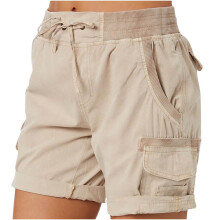 Pantaloncini da spiaggia da donna a vita alta in cotone e lino, tinta unita, con coulisse e tasche, taglie S-3XL – Estate 2025