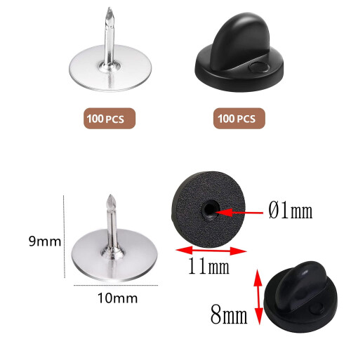 Fjärilskopplingsstiftsbackar PVC-gummi 100 st 1