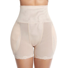 Dames corrigerende slip met buik- en billenlift-effect, gewatteerde shapewear, heupversterkende slip met mesh en kanten afwerking, body shaper,